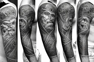 greek sleeve tattoo idea