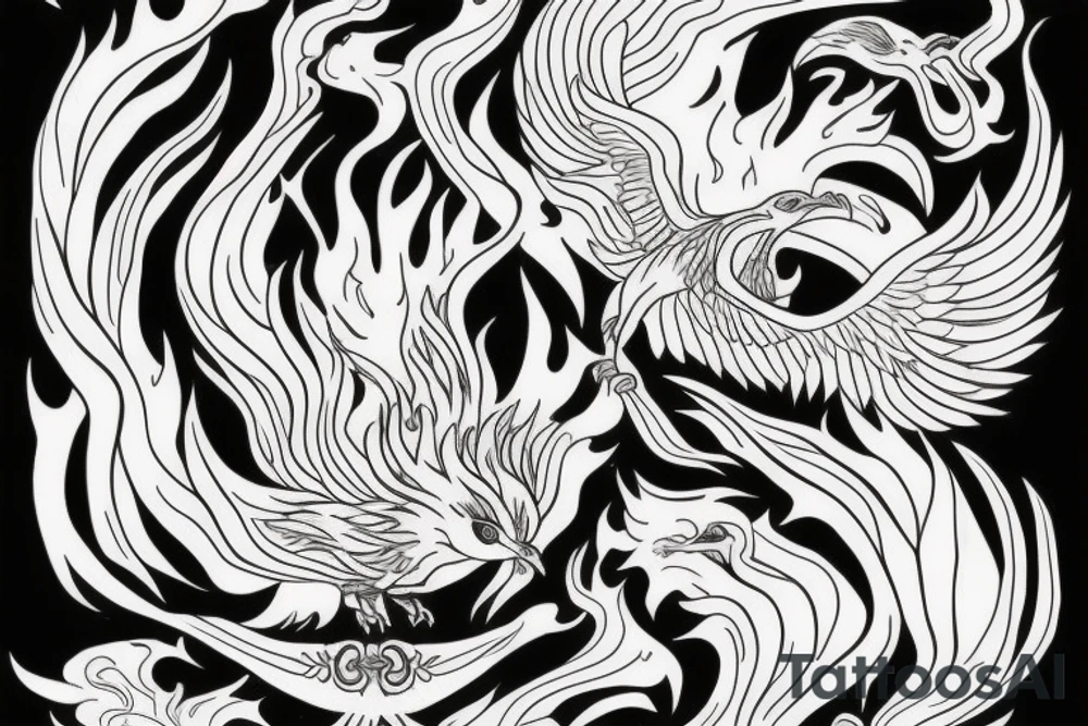 phoenix in fire for the forearm tattoo idea