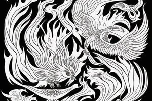 phoenix in fire for the forearm tattoo idea