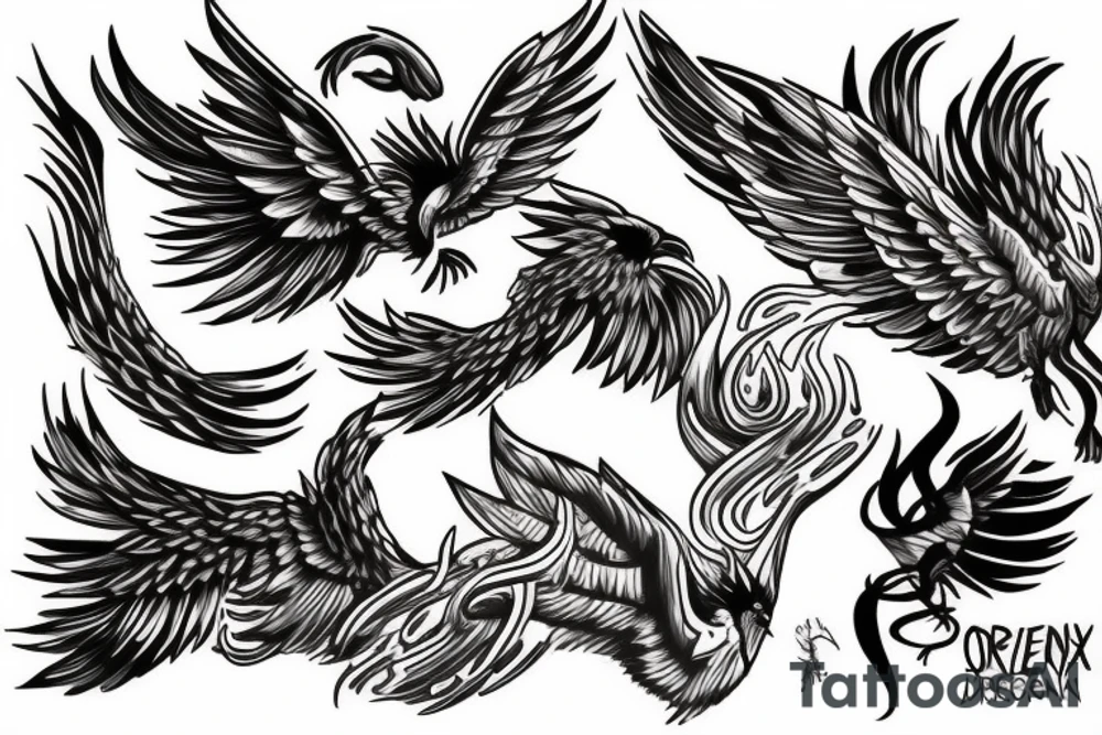 phoenix in fire for the forearm tattoo idea