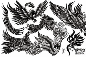 phoenix in fire for the forearm tattoo idea