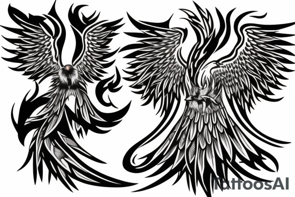 phoenix in fire for the forearm tattoo idea