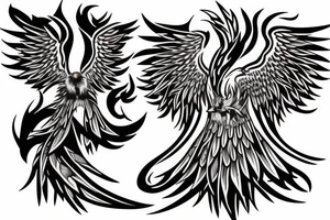 phoenix in fire for the forearm tattoo idea