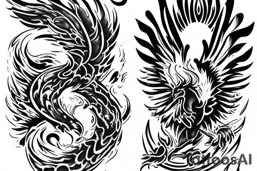 phoenix in fire for the forearm tattoo idea
