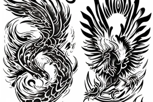 phoenix in fire for the forearm tattoo idea