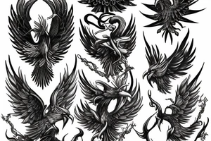 phoenix rising with claws out tattoo idea