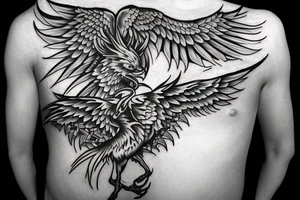 phoenix rising with claws out tattoo idea