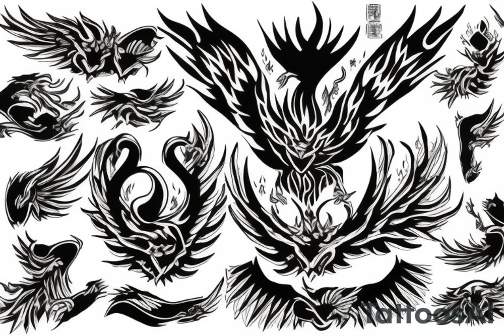 phoenix rising with claws out tattoo idea
