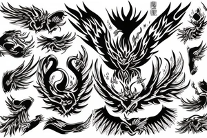 phoenix rising with claws out tattoo idea