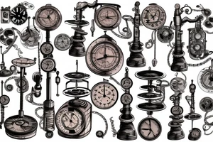 large steampunk balancing scales tattoo idea