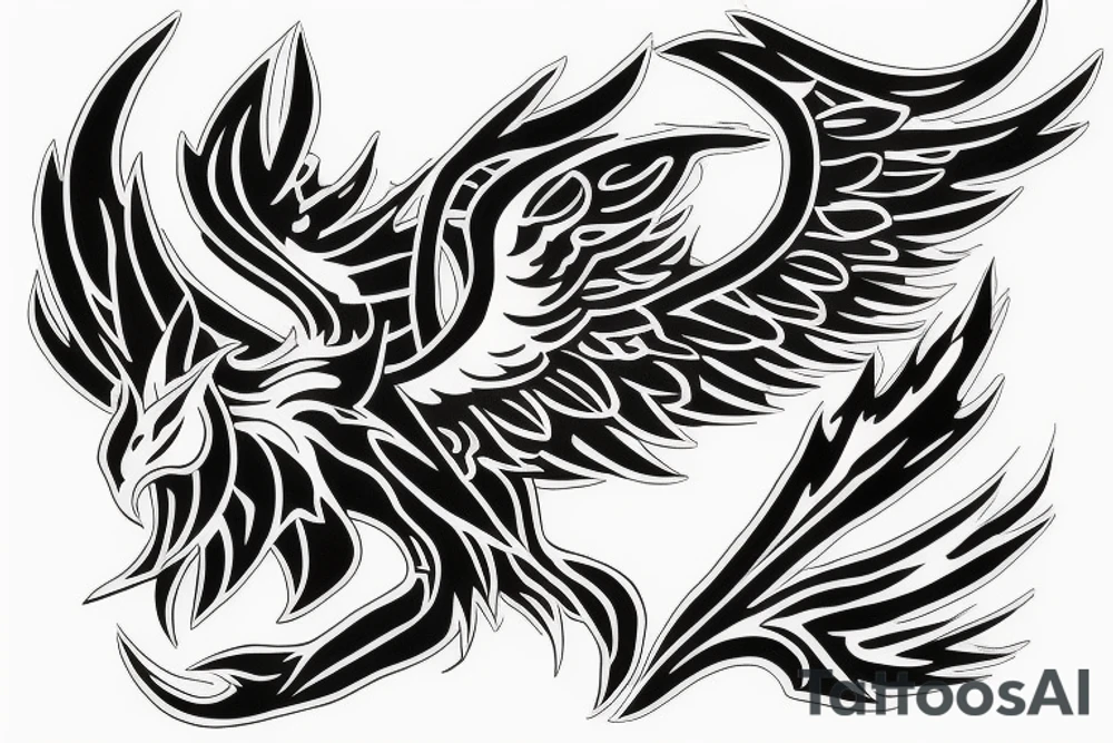 phoenix rising from ashes tattoo idea