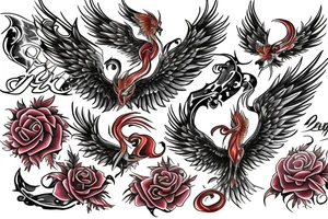 phoenix rising from ashes tattoo idea