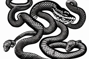 Create a snake wrapping down whole arm tattoo with snake head on collar bone tattoo idea