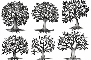 tree of life, arount the tree books and house plants tattoo idea