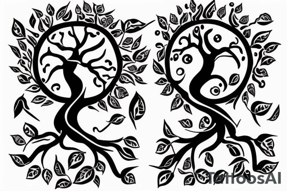 two girls site downs on a tree of life tattoo idea