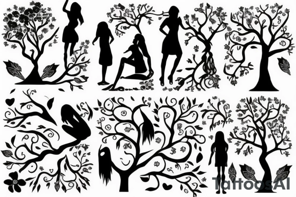 two girls site downs on a tree of life tattoo idea