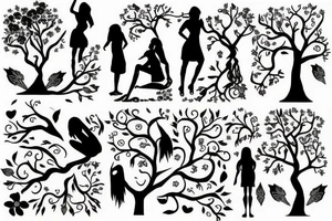 two girls site downs on a tree of life tattoo idea