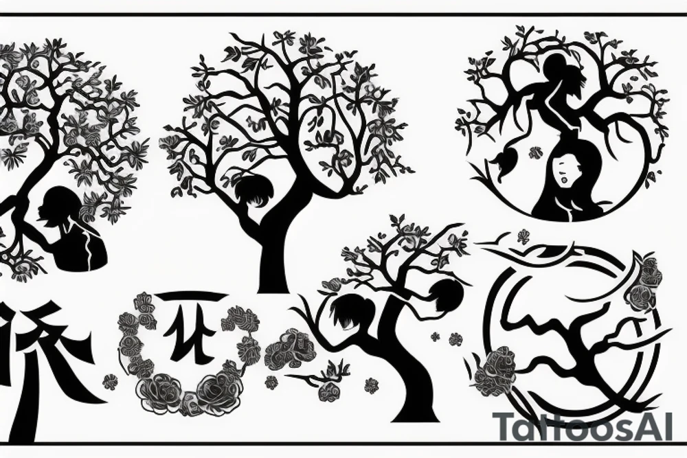 two girls site downs on a tree of life tattoo idea