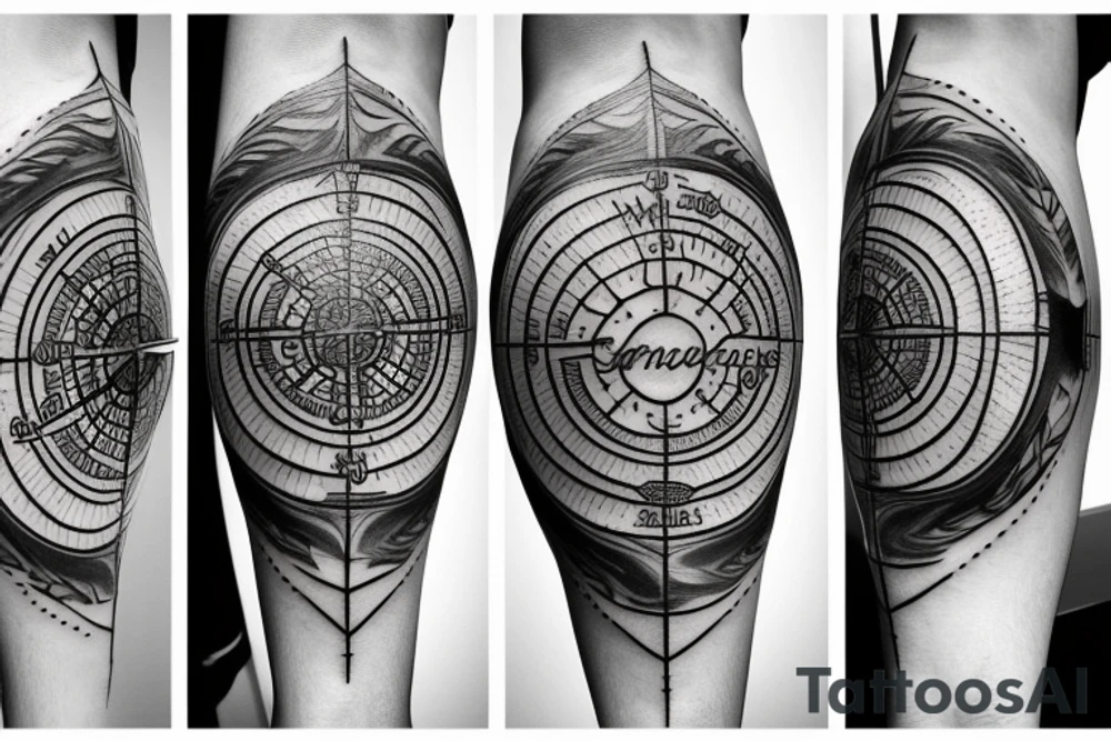 tropical compass tattoo idea