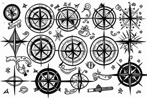 compass with ocean tattoo idea