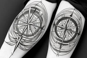 compass with ocean tattoo idea