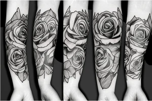 rose with wildflowers tattoo idea