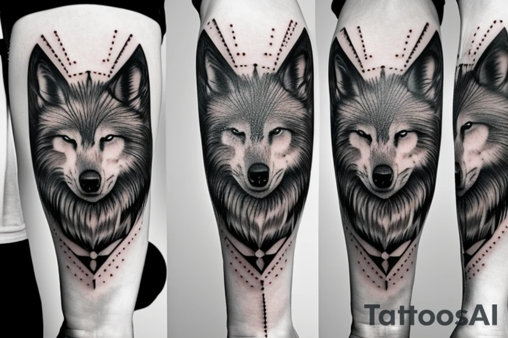 Wolf and clock tattoo idea