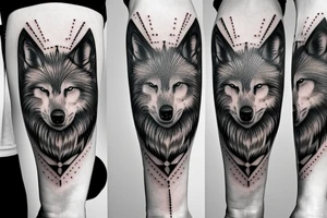 Wolf and clock tattoo idea