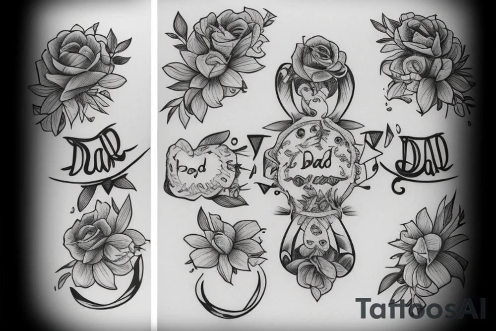 Tattoo for a dad with twin girls tattoo idea