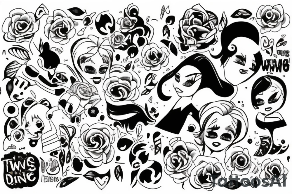 twin girls tattoo idea