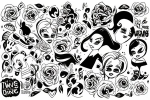 twin girls tattoo idea