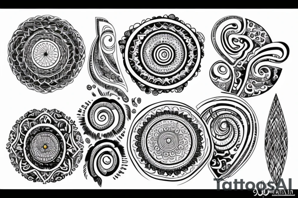back tattoo circles tattoo idea