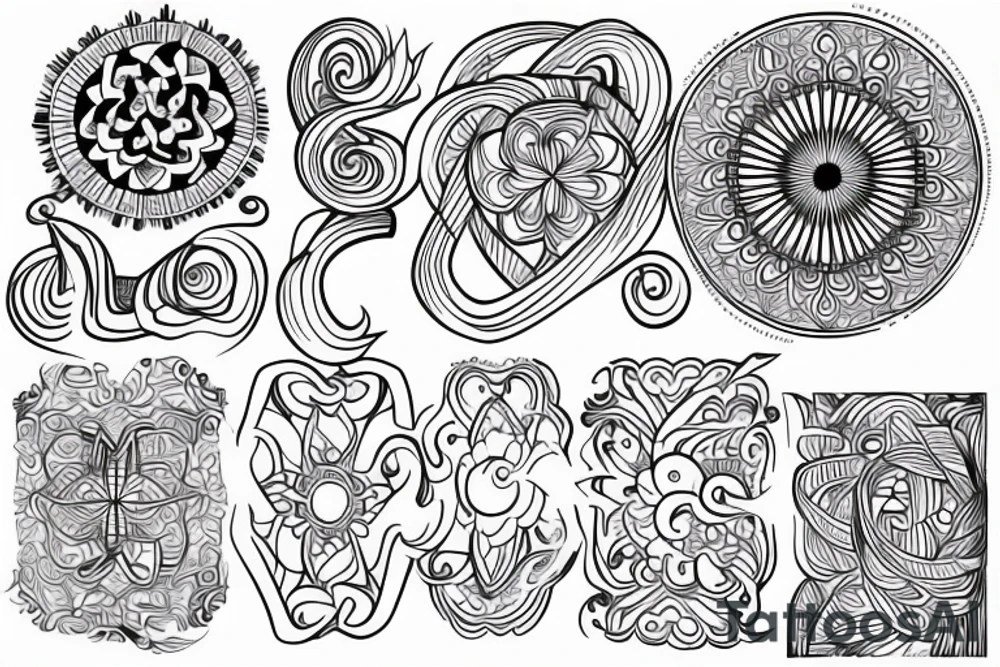 back tattoo circles and lines tattoo idea