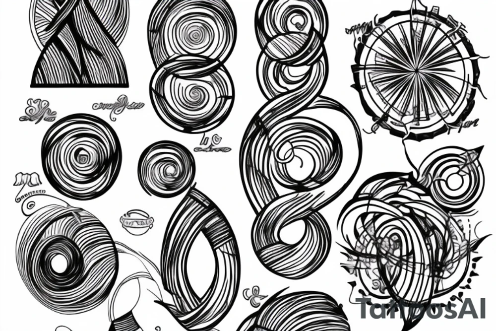 back tattoo circles and lines tattoo idea