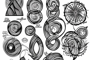 back tattoo circles and lines tattoo idea