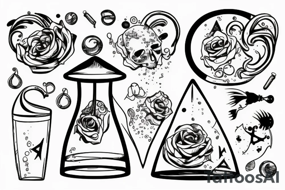 beach scene of ocean with hourglass in the water with memento mori written on it tattoo idea
