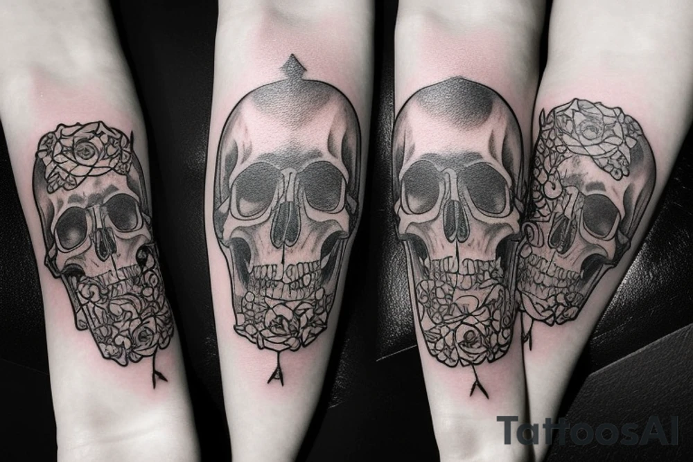 How about a realistic hourglass with intricate details, symbolizing the passage of time, and perhaps a subtle skull integrated into the design to represent the memento mori element? We can add elements like fading roses or wilting flowers to emphasize the transient nature of life tattoo idea