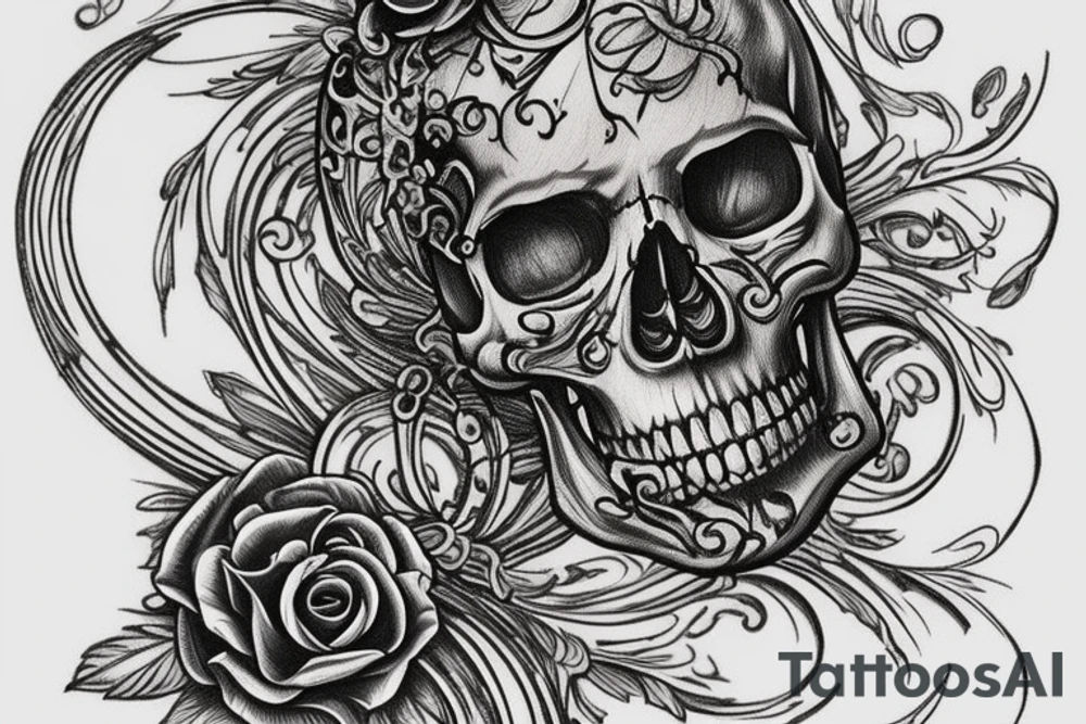 How about a realistic hourglass with intricate details, symbolizing the passage of time, and perhaps a subtle skull integrated into the design to represent the memento mori element? We can add elements like fading roses or wilting flowers to emphasize the transient nature of life tattoo idea
