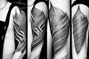 Greek gods style photorealistic minimalistic fine lin tattoo idea
