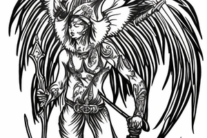 archangel with a sword tattoo idea
