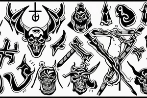 satan on a cross tattoo idea
