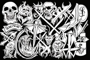 satan on a cross tattoo idea