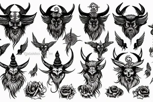 baphomet with satan tattoo idea