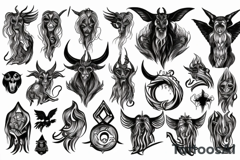 baphomet with satan tattoo idea