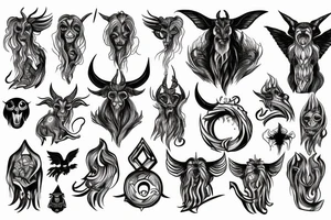 baphomet with satan tattoo idea
