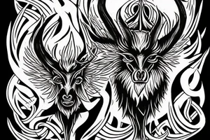 baphomet on fire tattoo idea