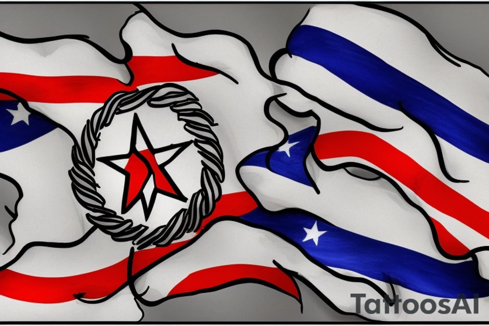 Puerto rican flag in the wind tattoo idea
