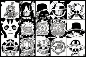 one piece inspired wiht pharmaceutical elements tattoo idea
