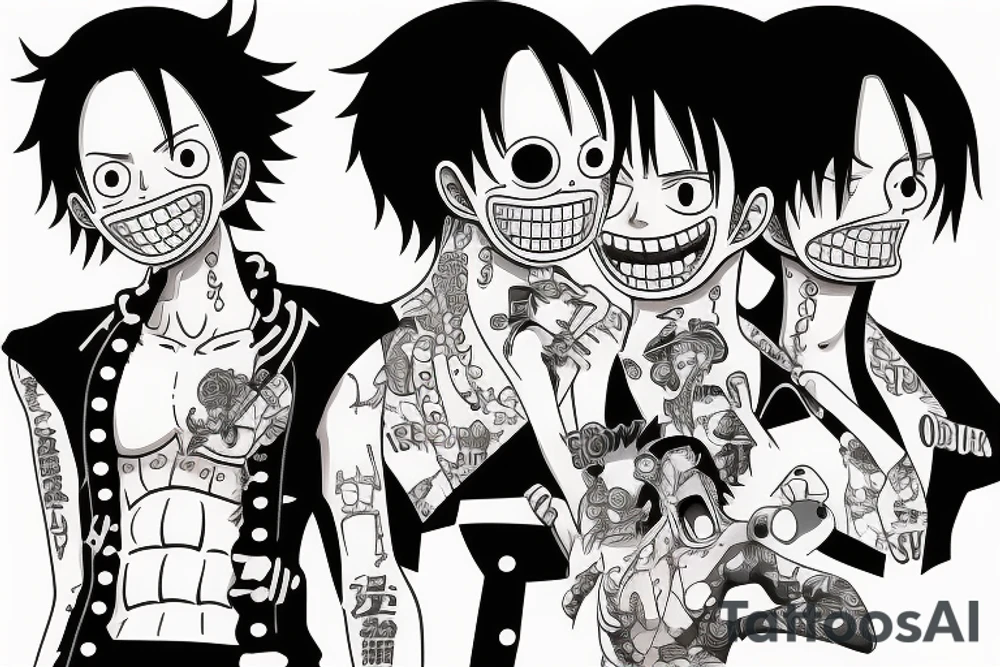 one piece anime with pharmaceutical elements placed on neck tattoo idea