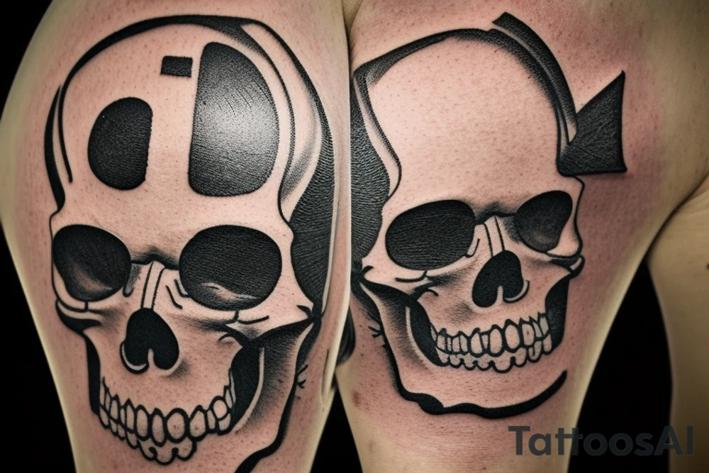 A classic One Piece Jolly Roger emblem, which is the skull with a straw hat, can be the central focus of your tattoo. However, the skull could be portrayed wearing glasses, holding a mortar and pestle (pharmacist tools), and perhaps even surrounded by a subtle crossbones design made from stylized pills or other pharmaceutical symbols. tattoo idea